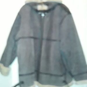 Komitor Womens Brown Leather jacket with polyester lining size 3X